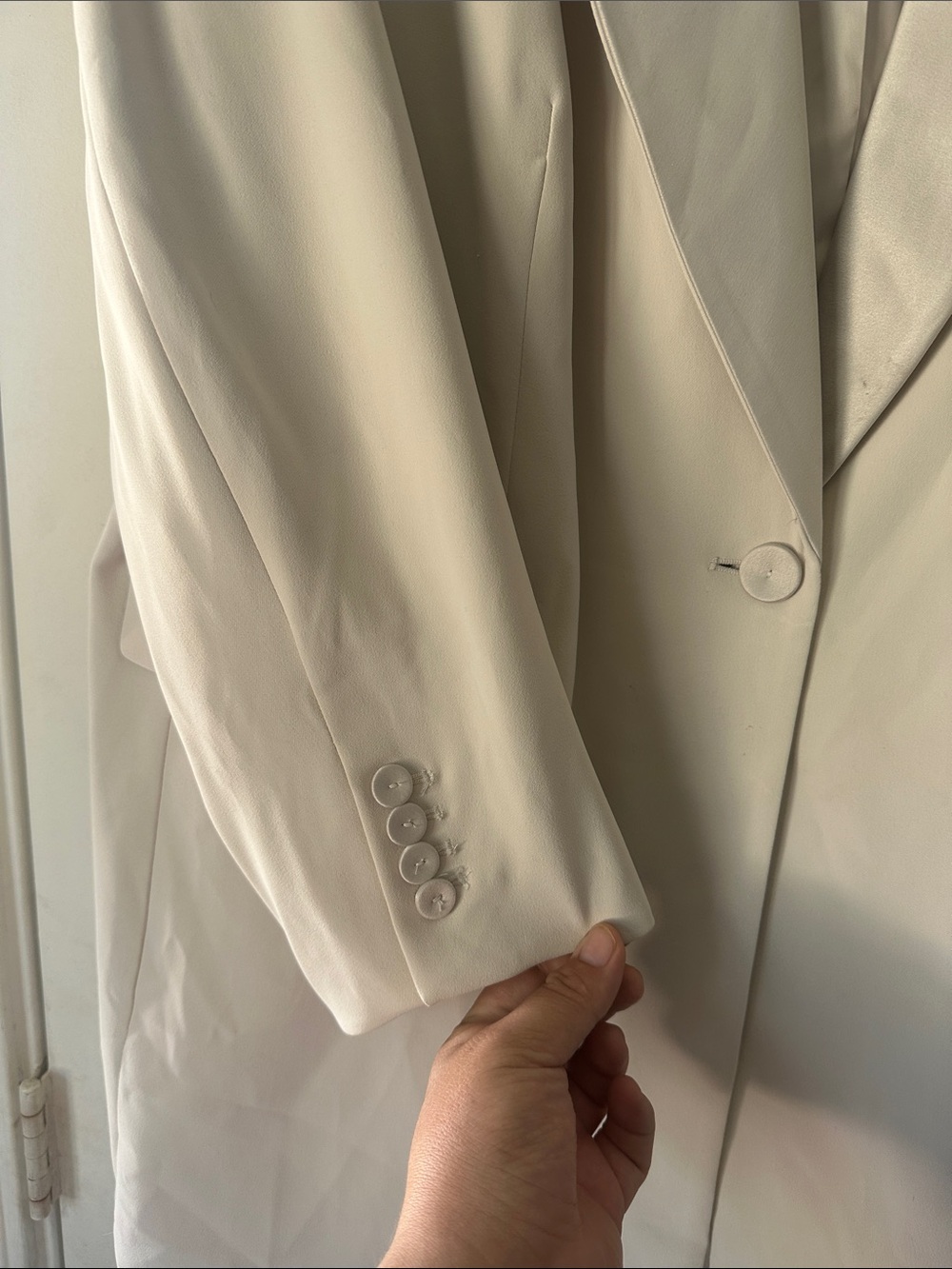 H&M Cream Single-Button Blazer-XXL - Picture 3 of 5